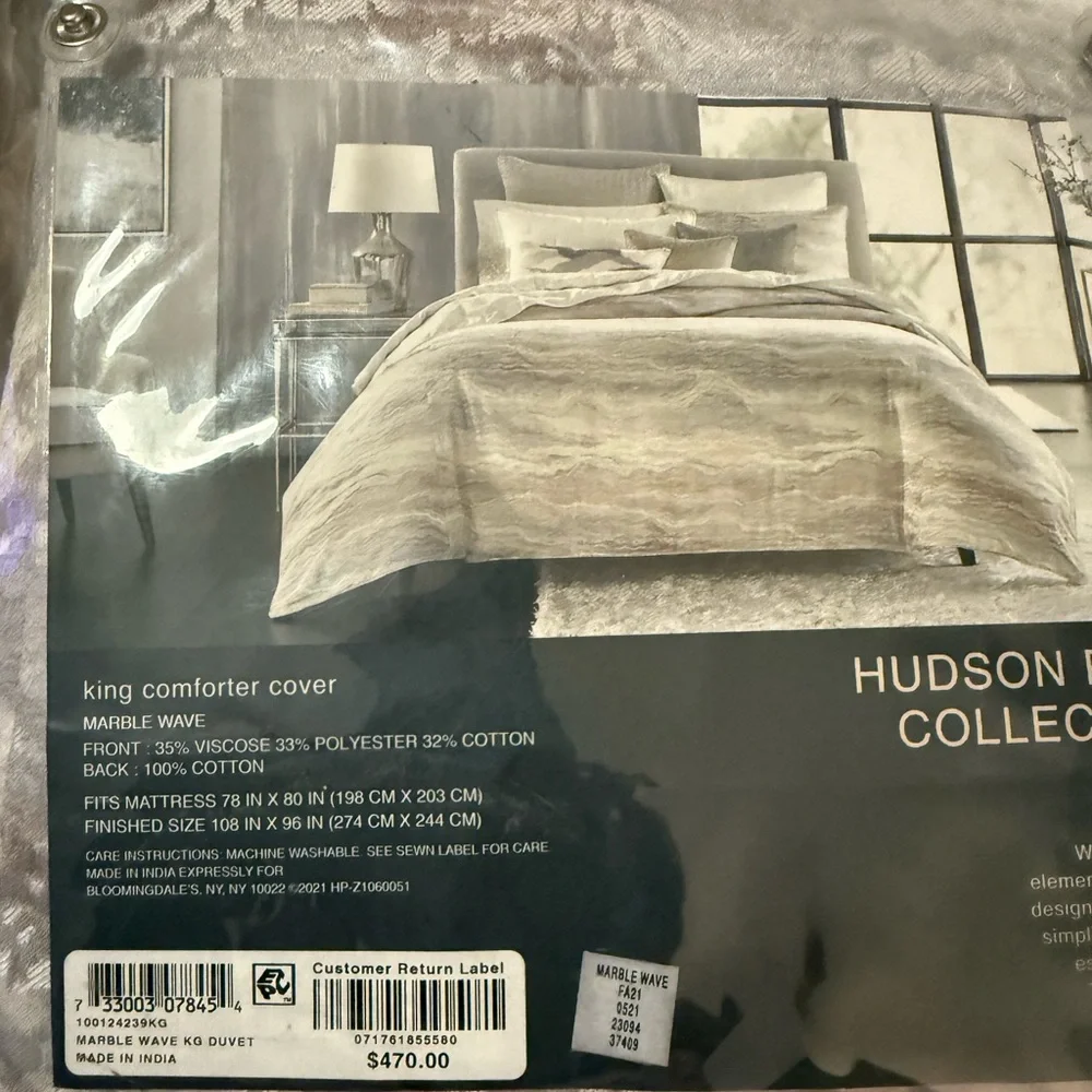 Hudson Park Cream and Gray King Comforter Set